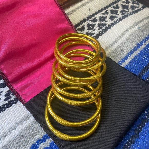 Buddha girl Gold Bangle Set - Picture 4 of 7